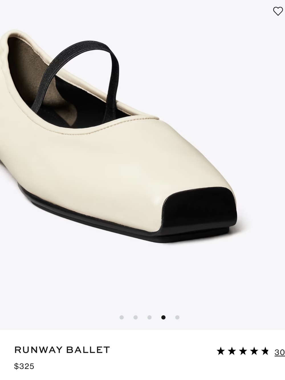 Tory Burch Two-Tone Ballet Flat in Ivory and Black